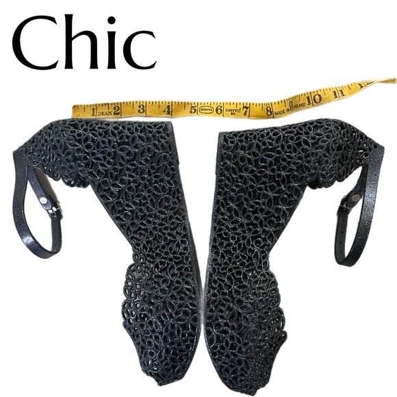 Chic Platform Wedge Black Lace Glamorous Sandal by Lady Couture in size 9 - Picture 12 of 17